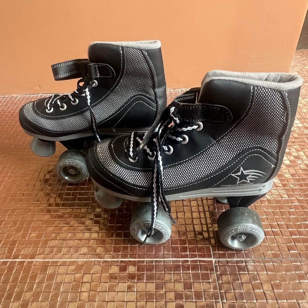 Kids Black and Gray Roller Skates